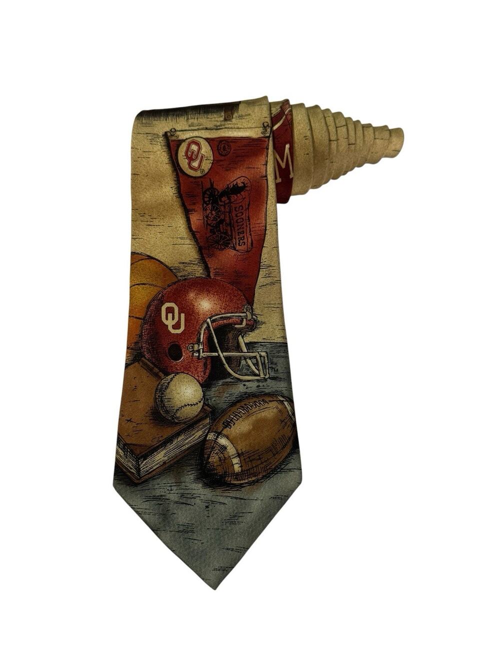 Eagle Wings University Of Oklahoma Sooners Sports Football Baseball Necktie